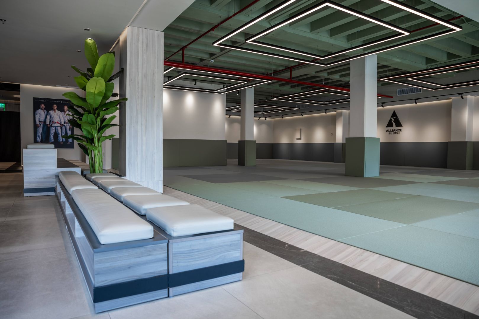 Reception and mat area at Alliance Jiu Jitsu Kuwait