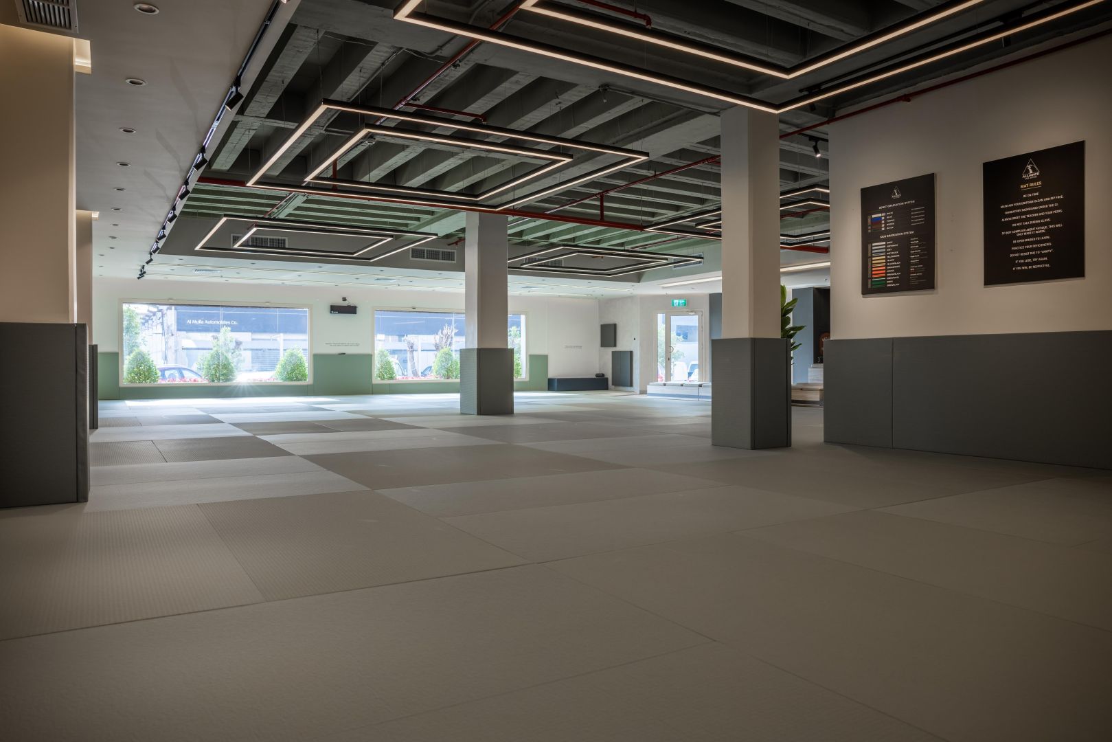 Open training mats and academy rules at Alliance Kuwait